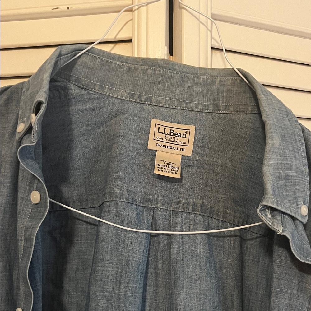 L.L. Bean Chambray Blue Casual Shirt